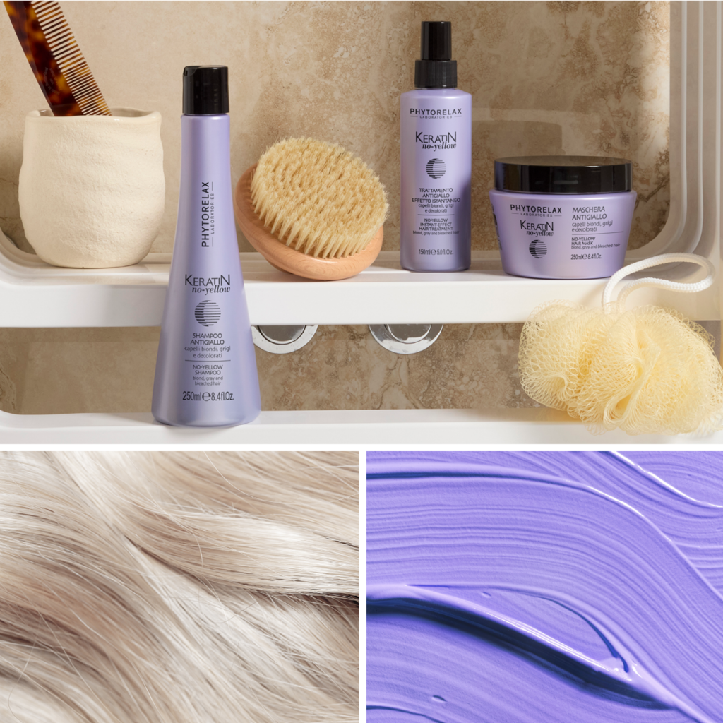 Keratin No-Yellow — Phytorelax Laboratories: Для білого, сивого та знебарвленого волосся.